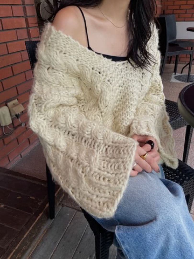 efu HAND CABLE KNIT アイボリー
