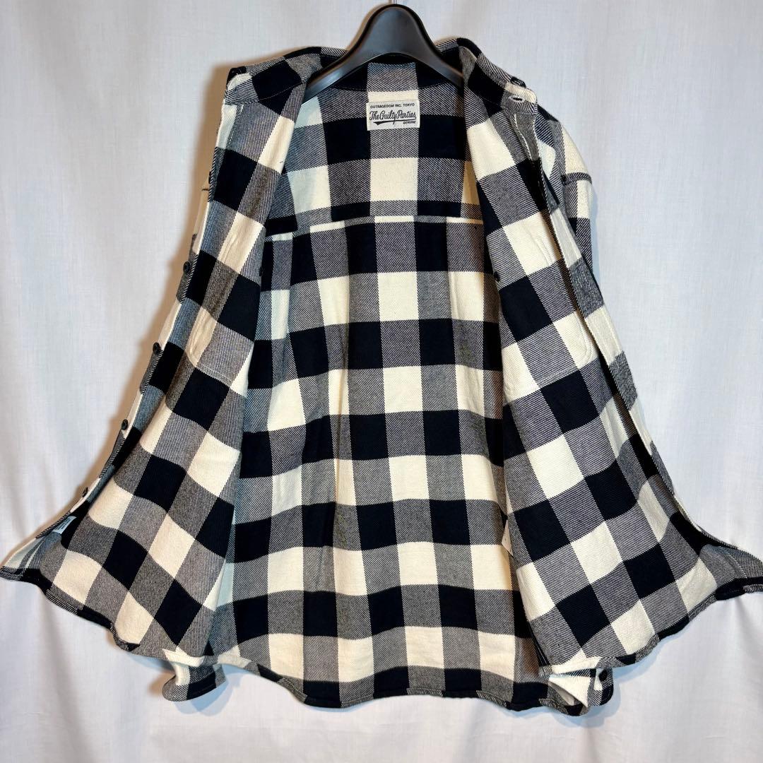【定番】WACKO MARIA フランネルチェックシャツ L 日本製 白黒
