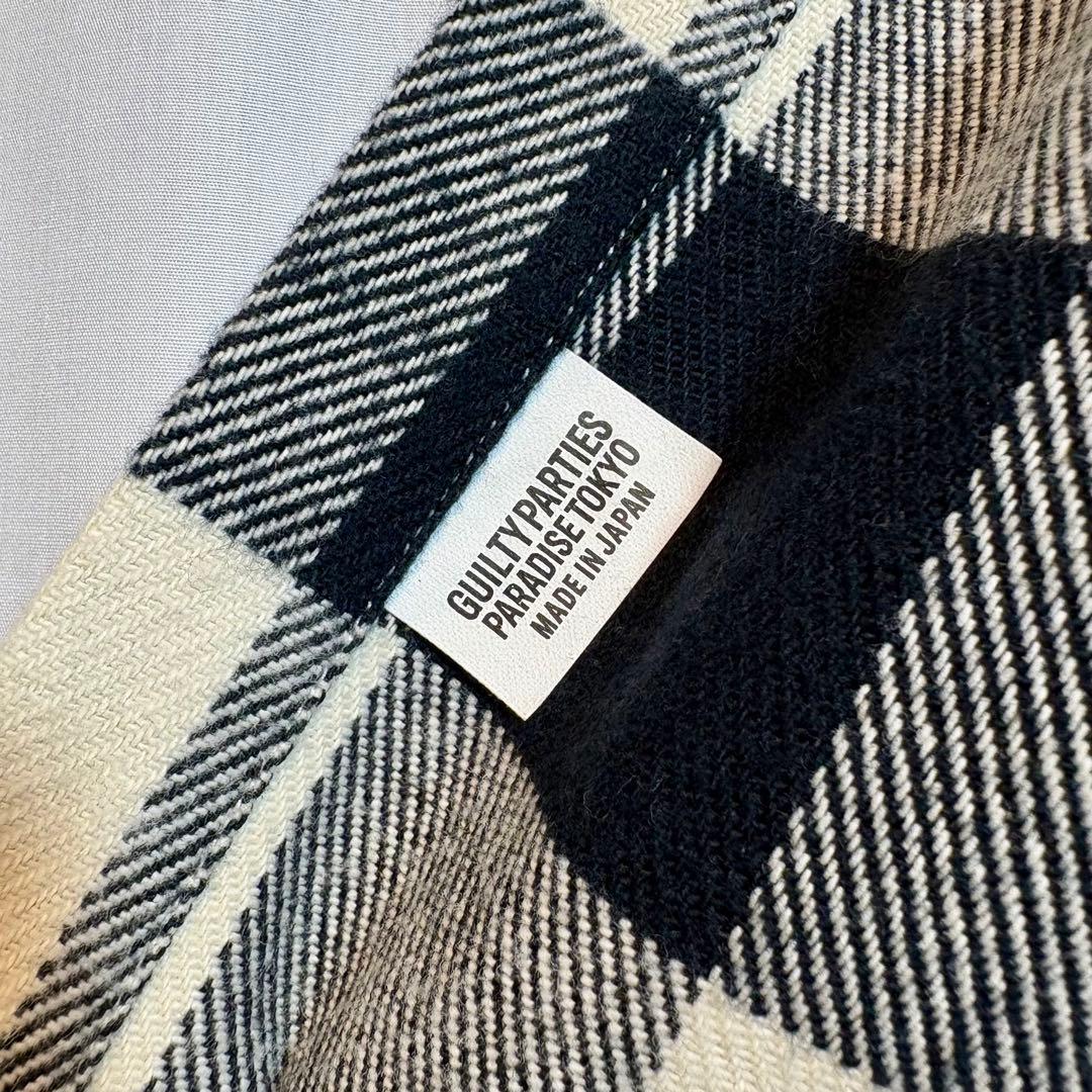 【定番】WACKO MARIA フランネルチェックシャツ L 日本製 白黒