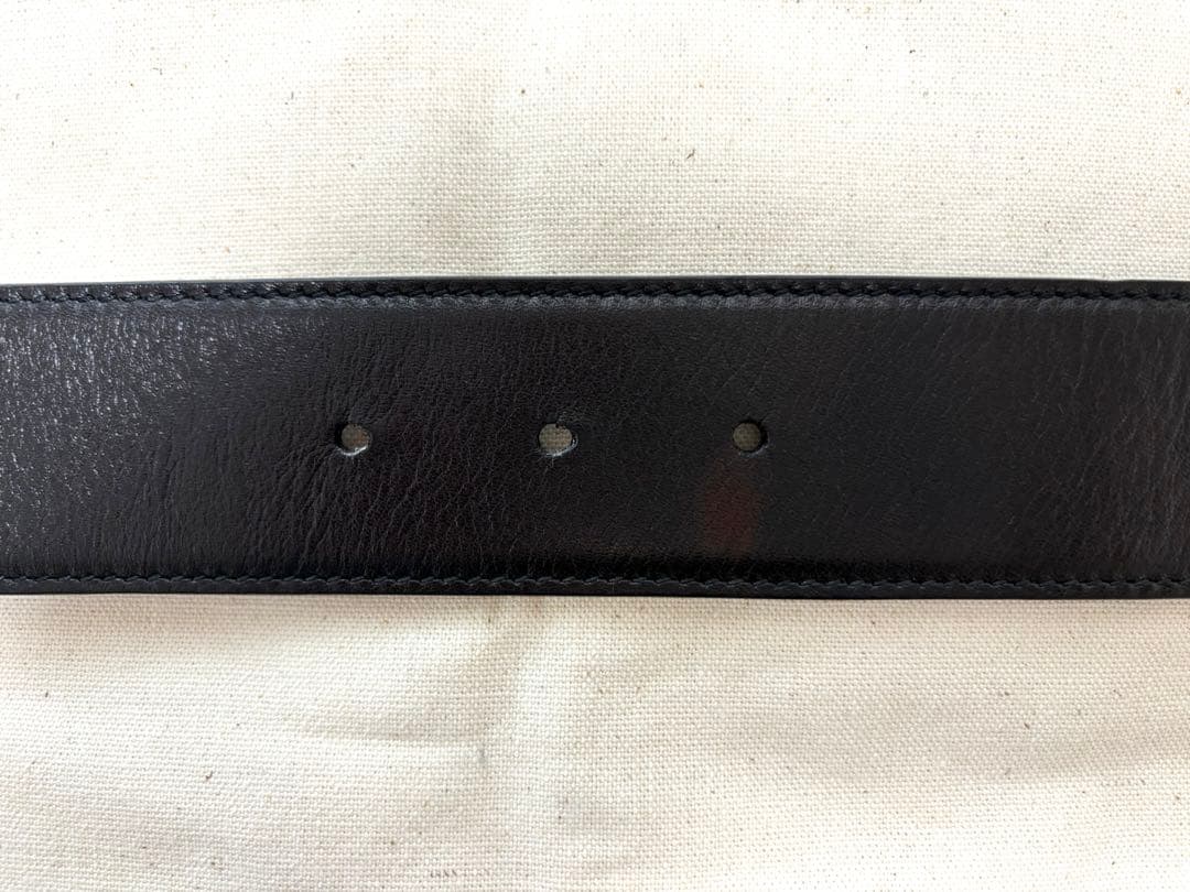 イヴサンローラン ベルト アンティーク加工ロゴ YSL リバーシブル(黒&茶)