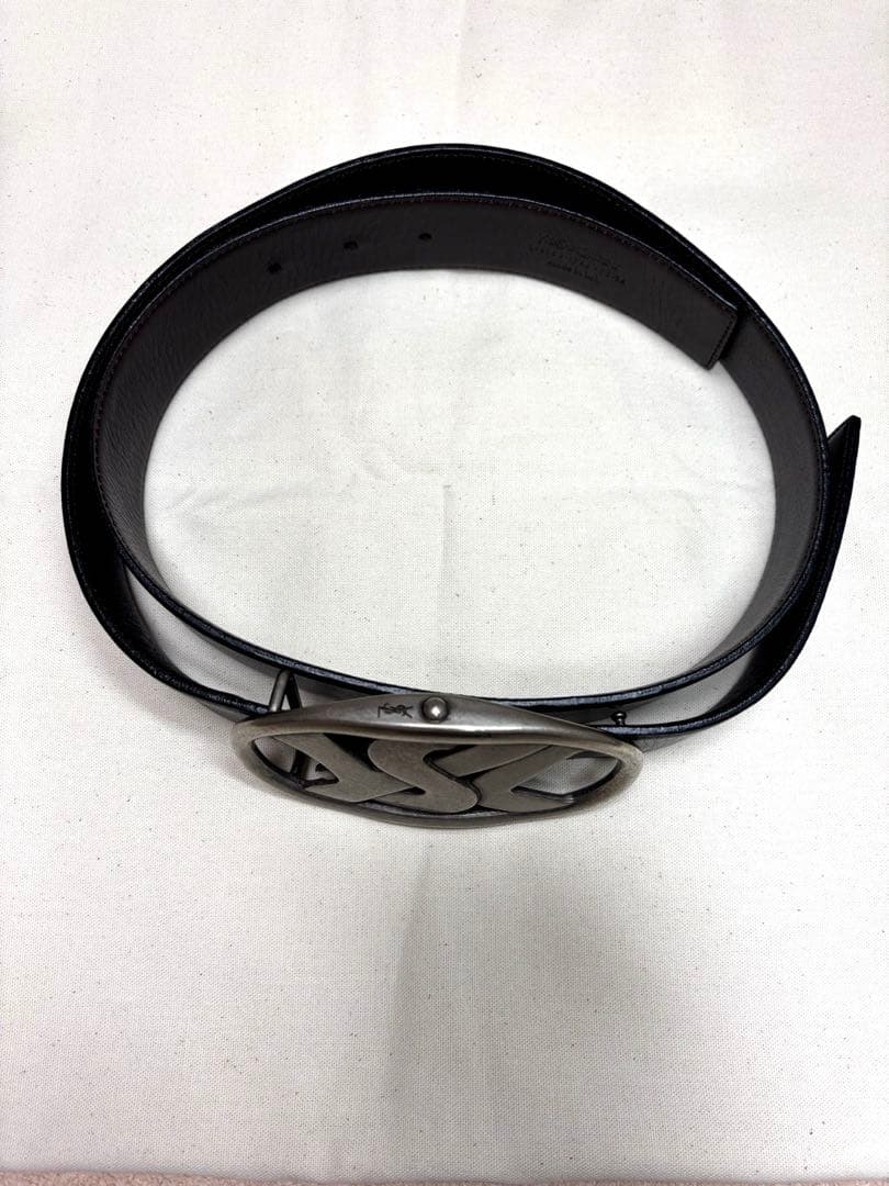 イヴサンローラン ベルト アンティーク加工ロゴ YSL リバーシブル(黒&茶)