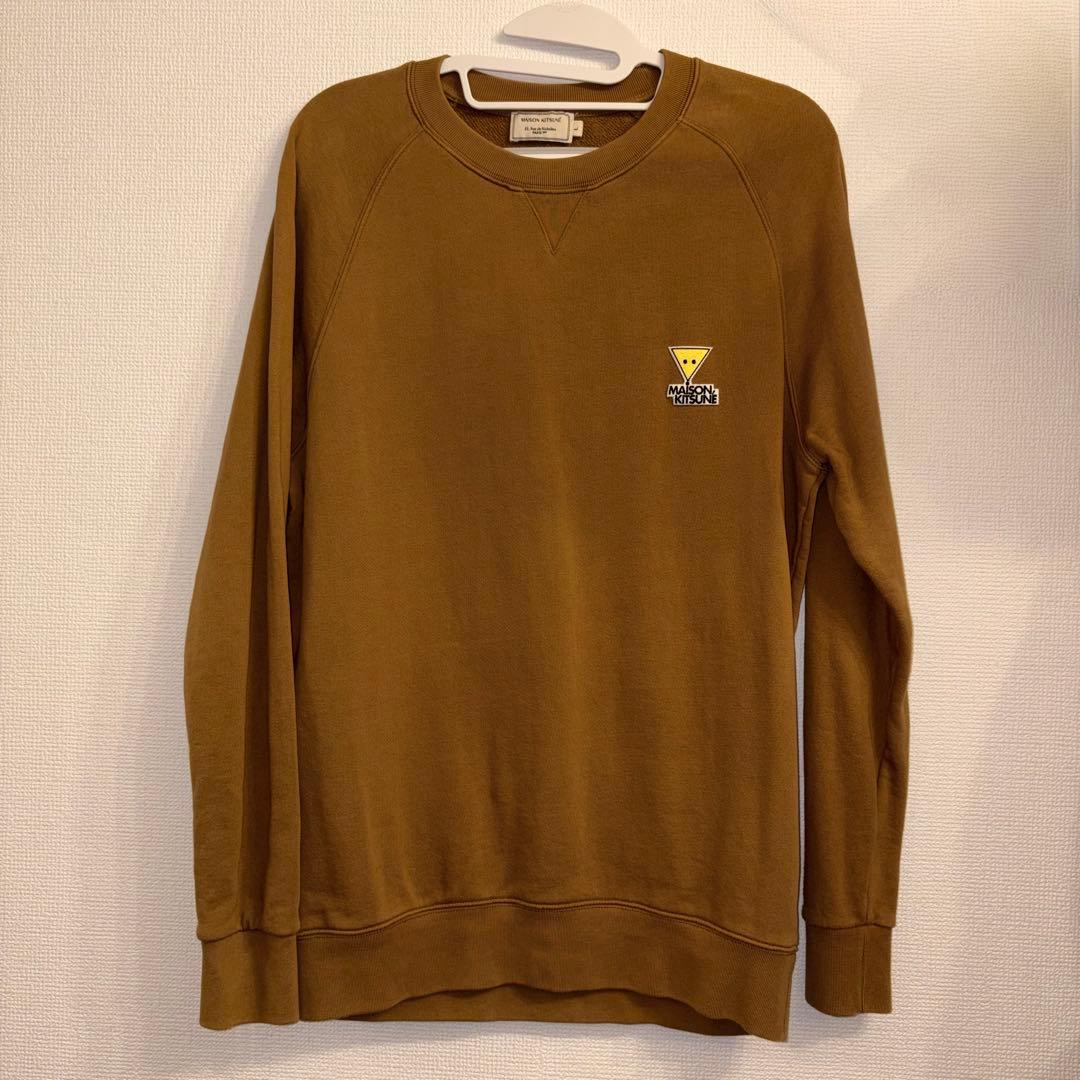 メゾンキツネ スウェット ワッペン ワンポイントロゴ キャメル ブラウン 茶系