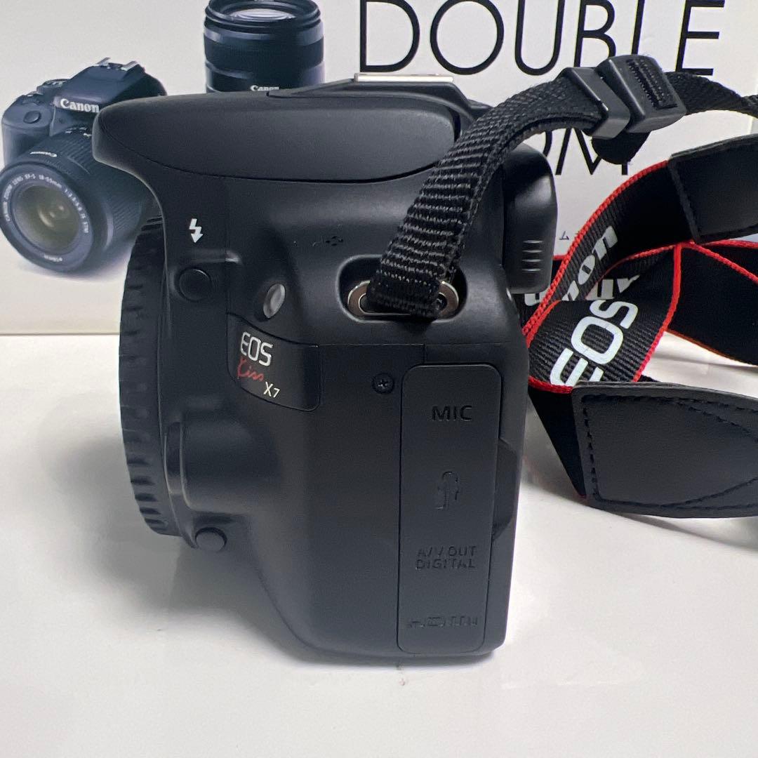EOS Kiss x7 DOUBLE ZOOM KIT 予備バッテリー付き！