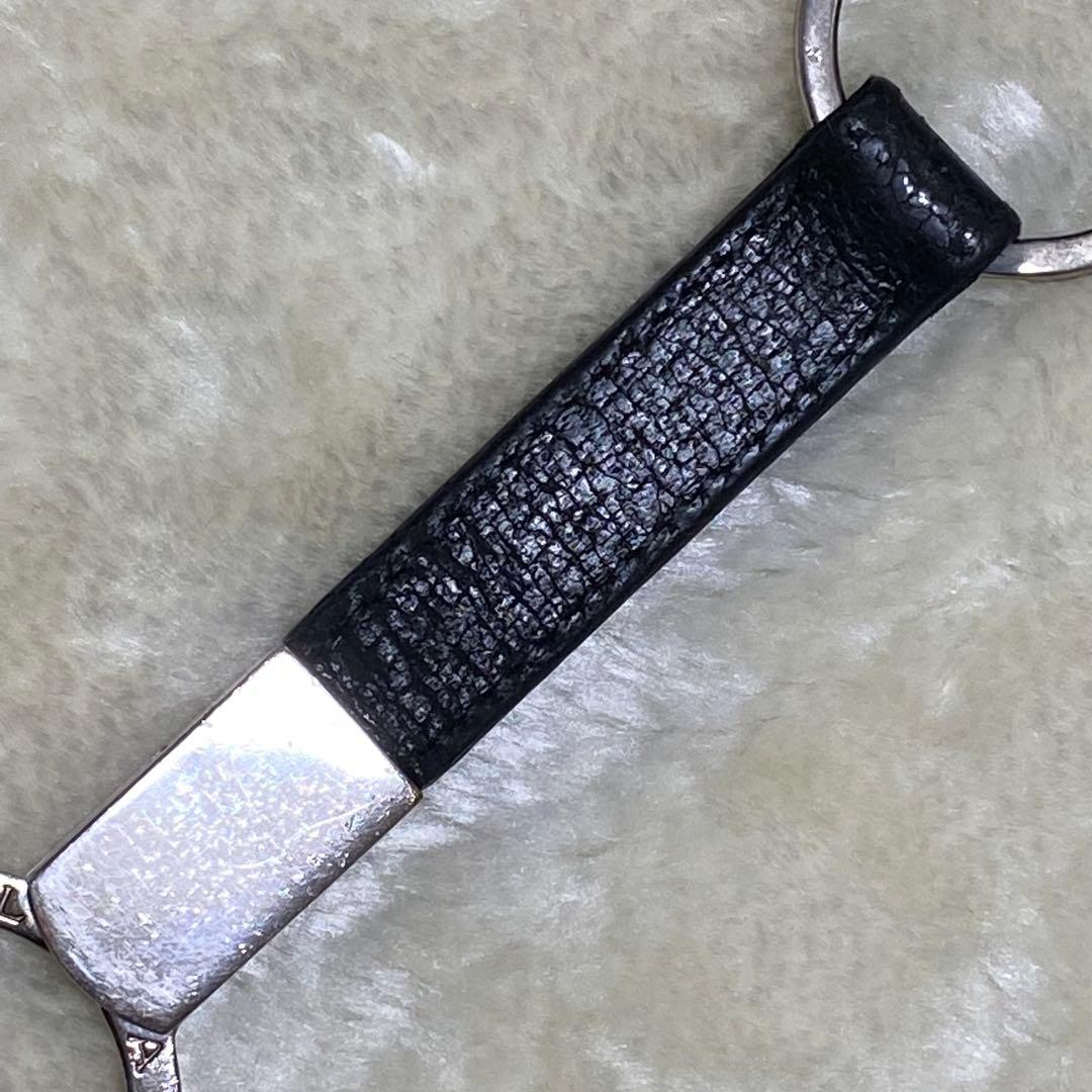 箱付❗️美品✨BVLGARIブルガリマンキーホルダーキーリング黒レザーシルバー金具