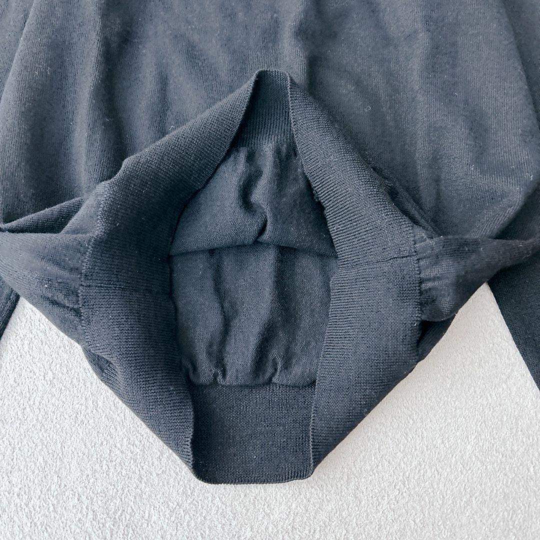 美品 クルチアーニ ハイゲージ ガーメントダイタートルネック ニット 46 黒