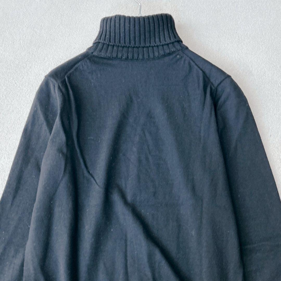 美品 クルチアーニ ハイゲージ ガーメントダイタートルネック ニット 46 黒