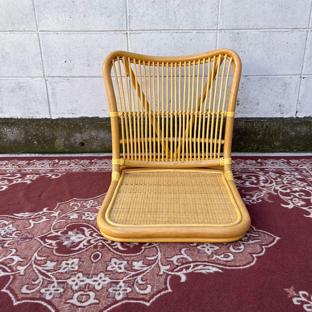 美品 高品質◾️AUSTER製 籐ラタン 座椅子 ナチュラル天然素材