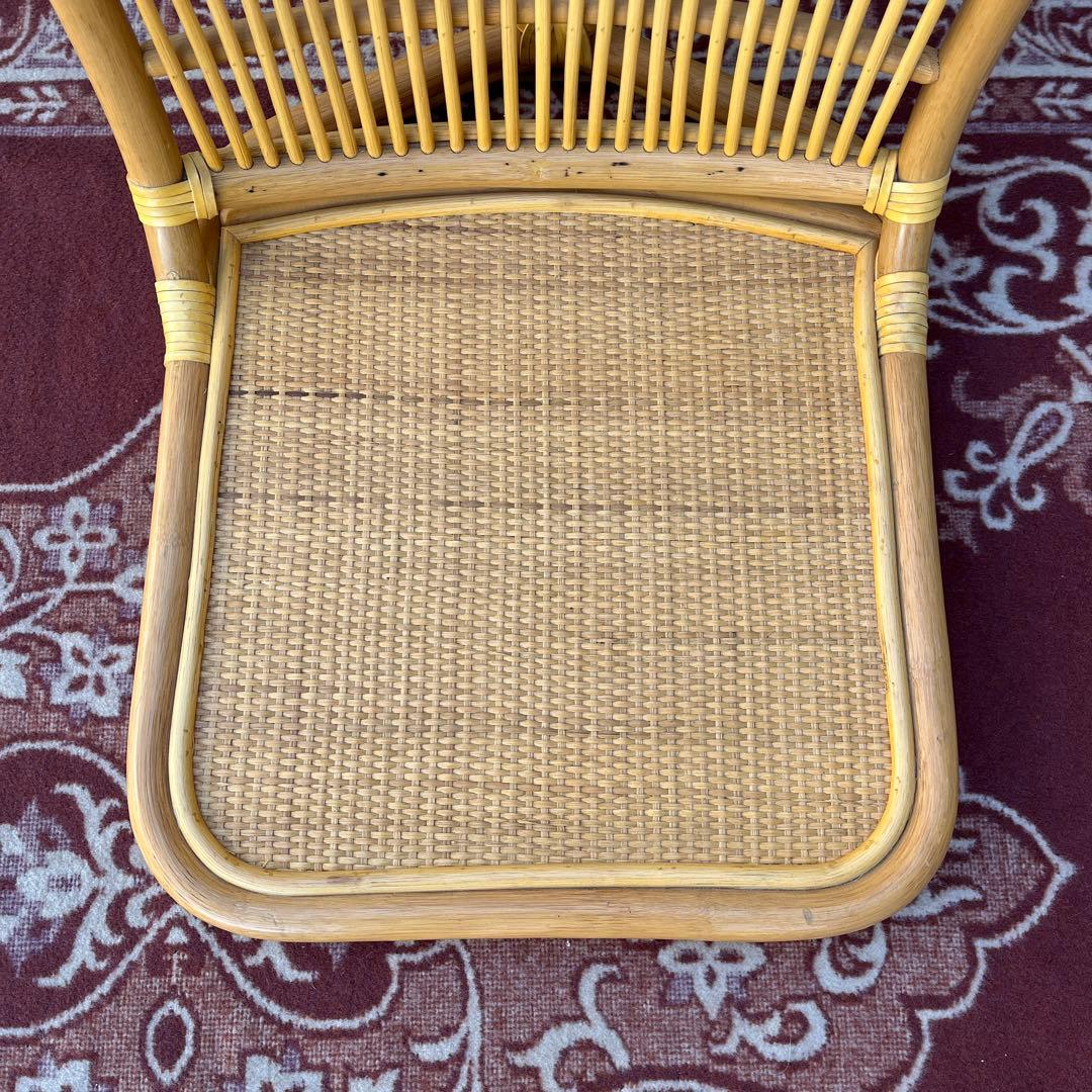 美品 高品質◾️AUSTER製 籐ラタン 座椅子 ナチュラル天然素材