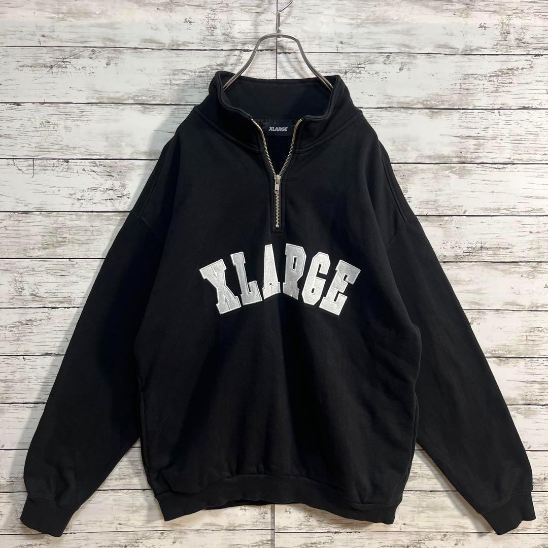 【美品】XLARGE ハーフジップ アーチロゴ L