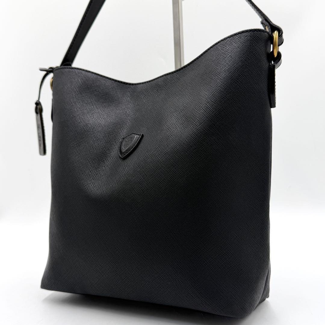 【極美品】フェリージ ハンドバッグ バケットバッグ レザー ブラック 20-73