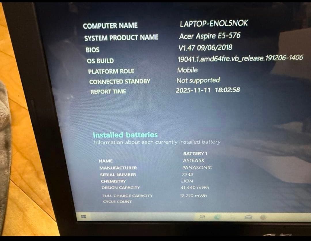 Acer 15.6インチ ノートPC 本体