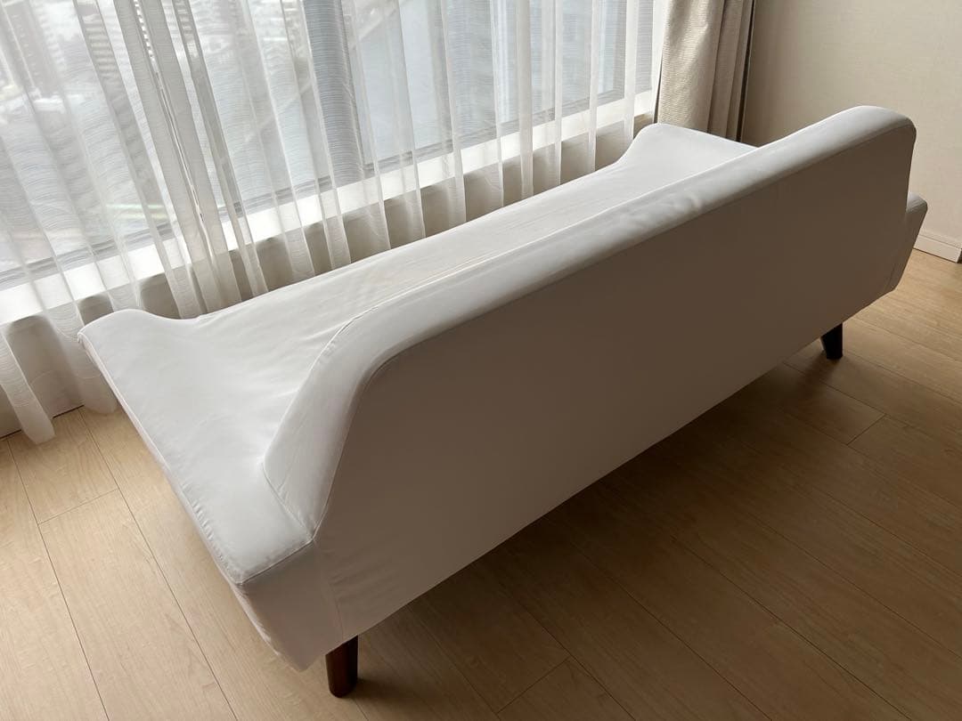 JSK　高級家具POLISソファSOL2P ベージュ/オレンジ替カバー付き