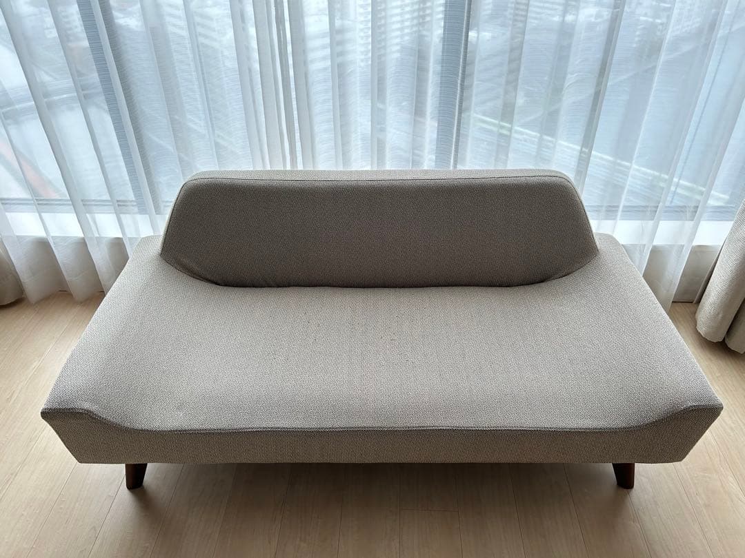 JSK　高級家具POLISソファSOL2P ベージュ/オレンジ替カバー付き