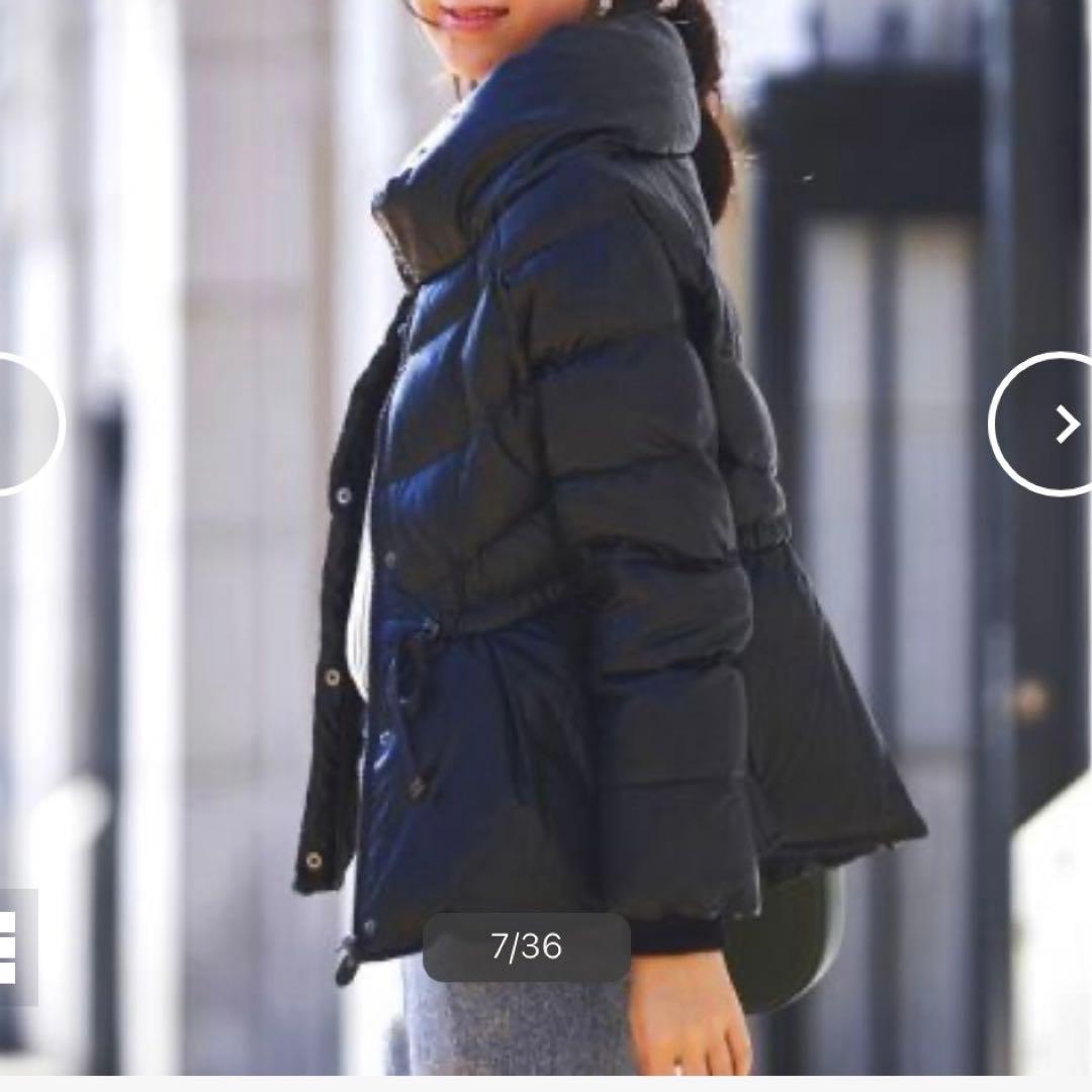 【タグ付未使用】ルイルエブティック フェイクレザー ペプラムダウンジャケット S