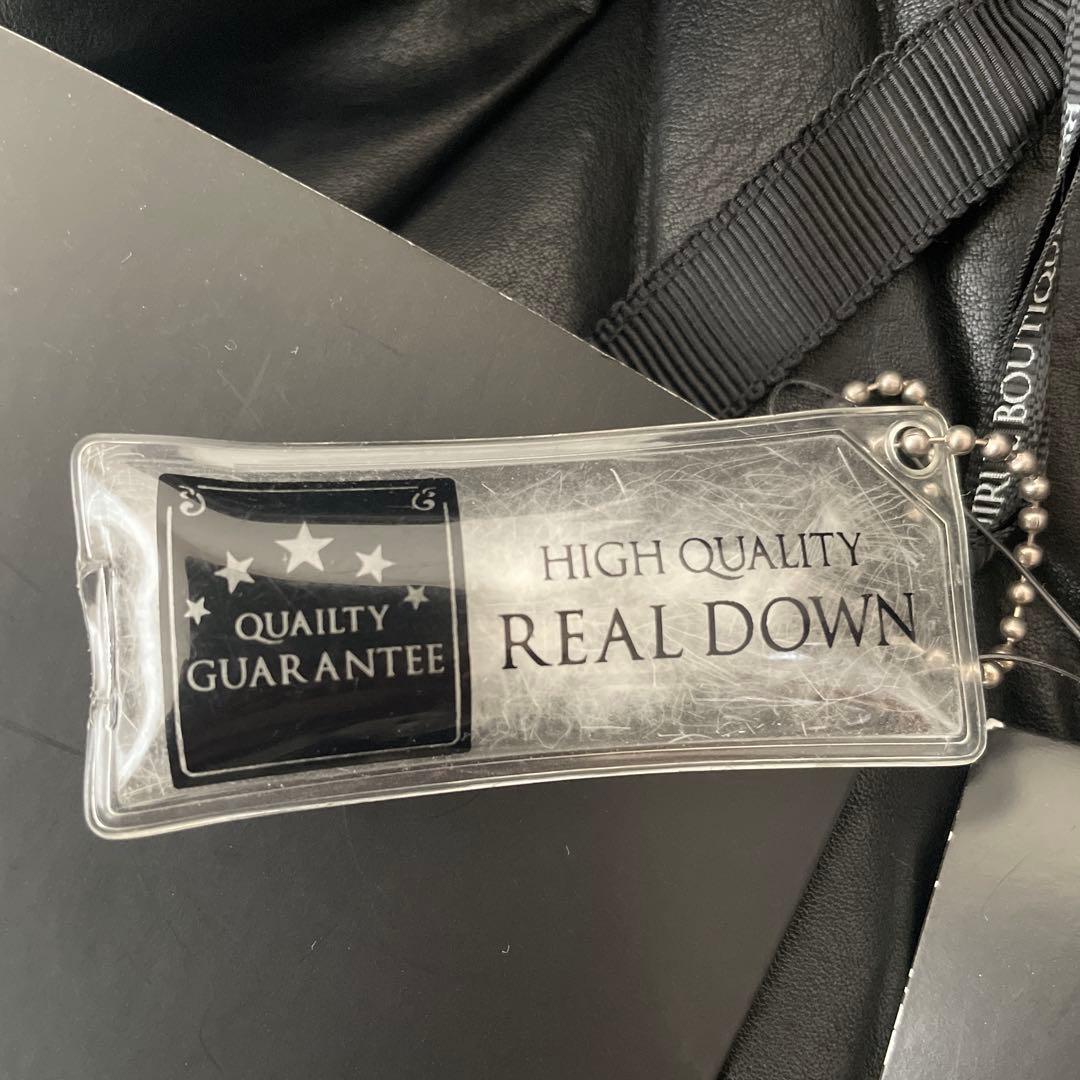 【タグ付未使用】ルイルエブティック フェイクレザー ペプラムダウンジャケット S