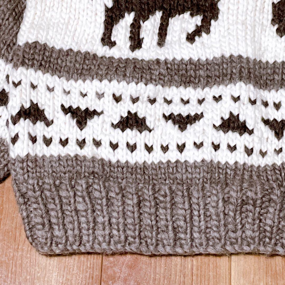 【タグ付き未使用】KANATA カナタ トナカイ柄 カウチンニット セーター