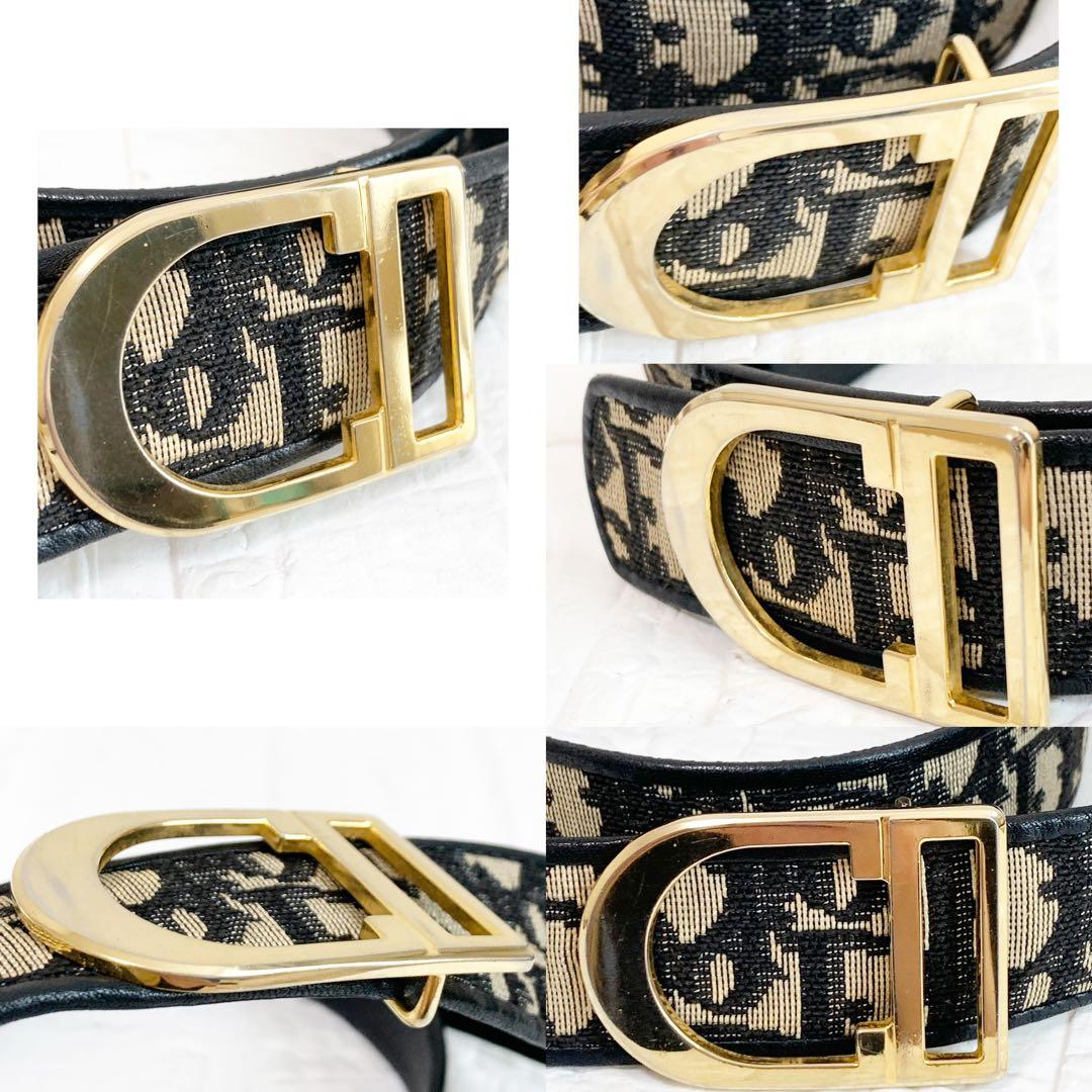 Christian Dior ディオール ベルト トロッターCDロゴ　ブラック