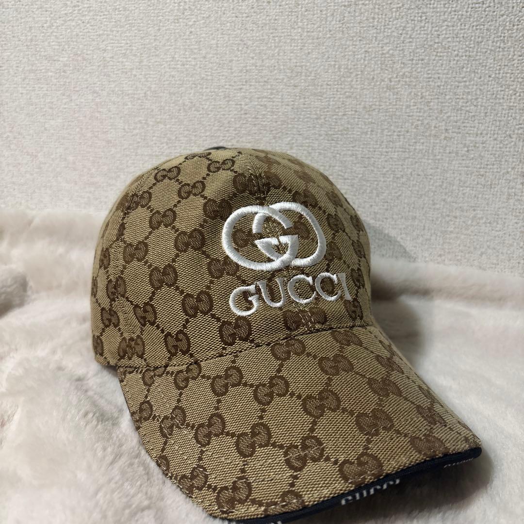 GUCCI ベージュ GGパターン キャップ