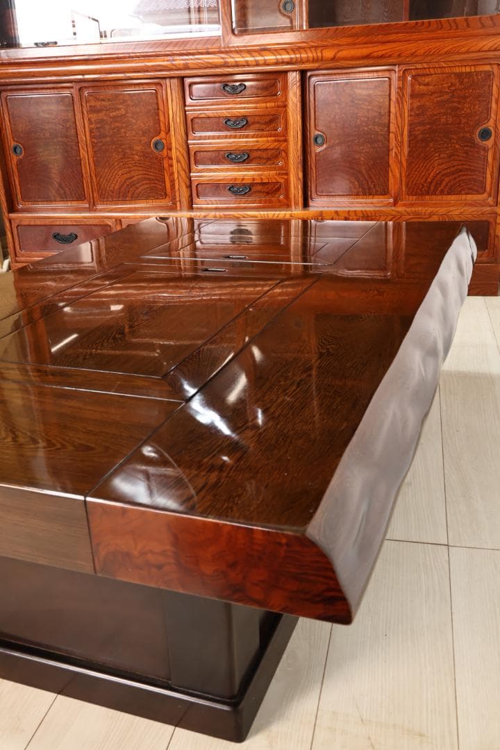 新品未使用　鉄刀木（タガヤサン）総無垢　関西火鉢　4尺　天厚7.5　BJ217