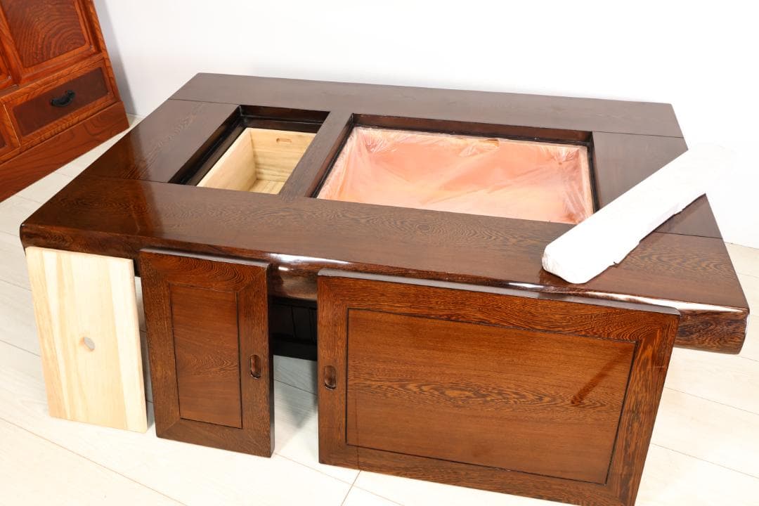 新品未使用　鉄刀木（タガヤサン）総無垢　関西火鉢　4尺　天厚7.5　BJ217