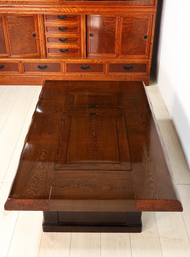 新品未使用　鉄刀木（タガヤサン）総無垢　関西火鉢　4尺　天厚7.5　BJ217