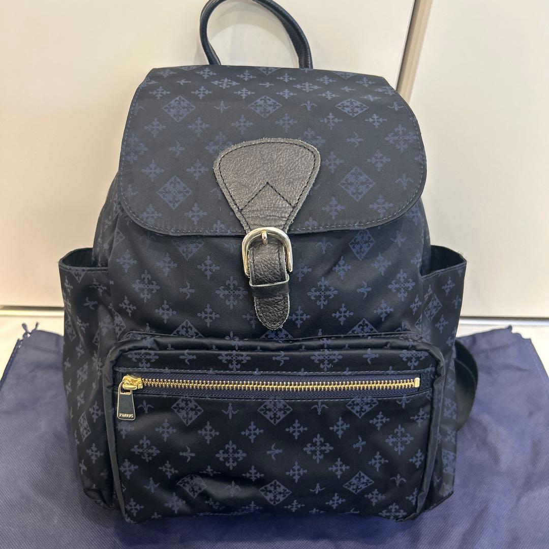 ラシット russet リュックサック ナイロン×レザー ブラック 保存袋付き