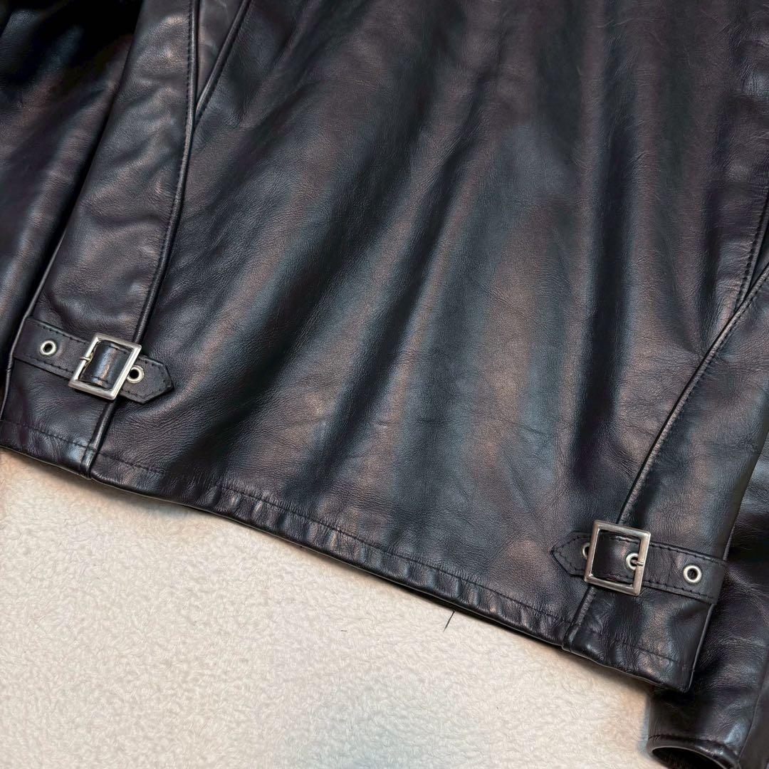 SCHOTT 642 ライダースジャケット USA製 ライナー付 ブラック 襟付