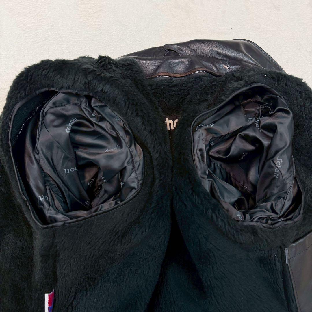 SCHOTT 642 ライダースジャケット USA製 ライナー付 ブラック 襟付