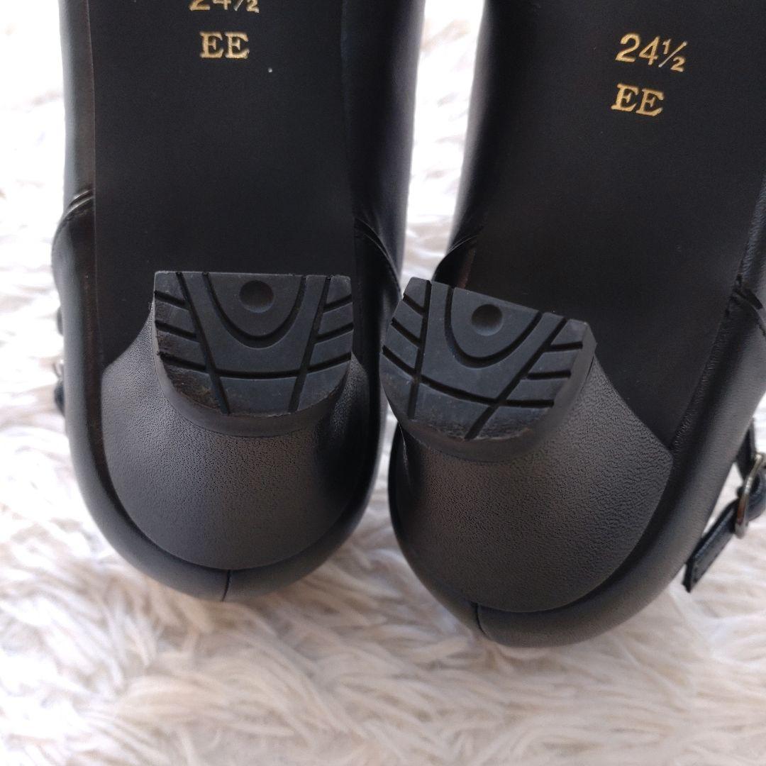 asics WALKING pedala パンプス 24.5㎝ EE 黒 レザー