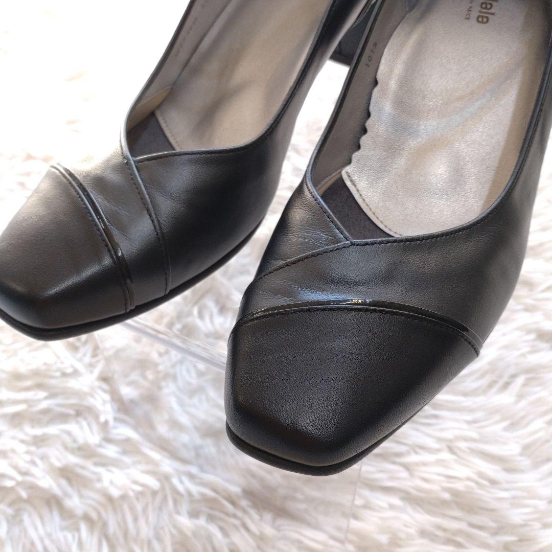 asics WALKING pedala パンプス 24.5㎝ EE 黒 レザー