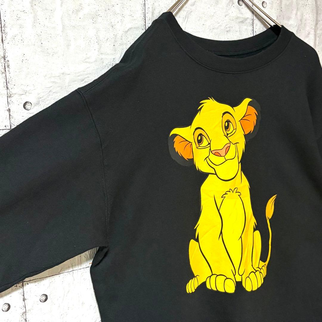 古着 ディズニー スウェット トレーナー ビッグロゴ ライオンキング シンバ L