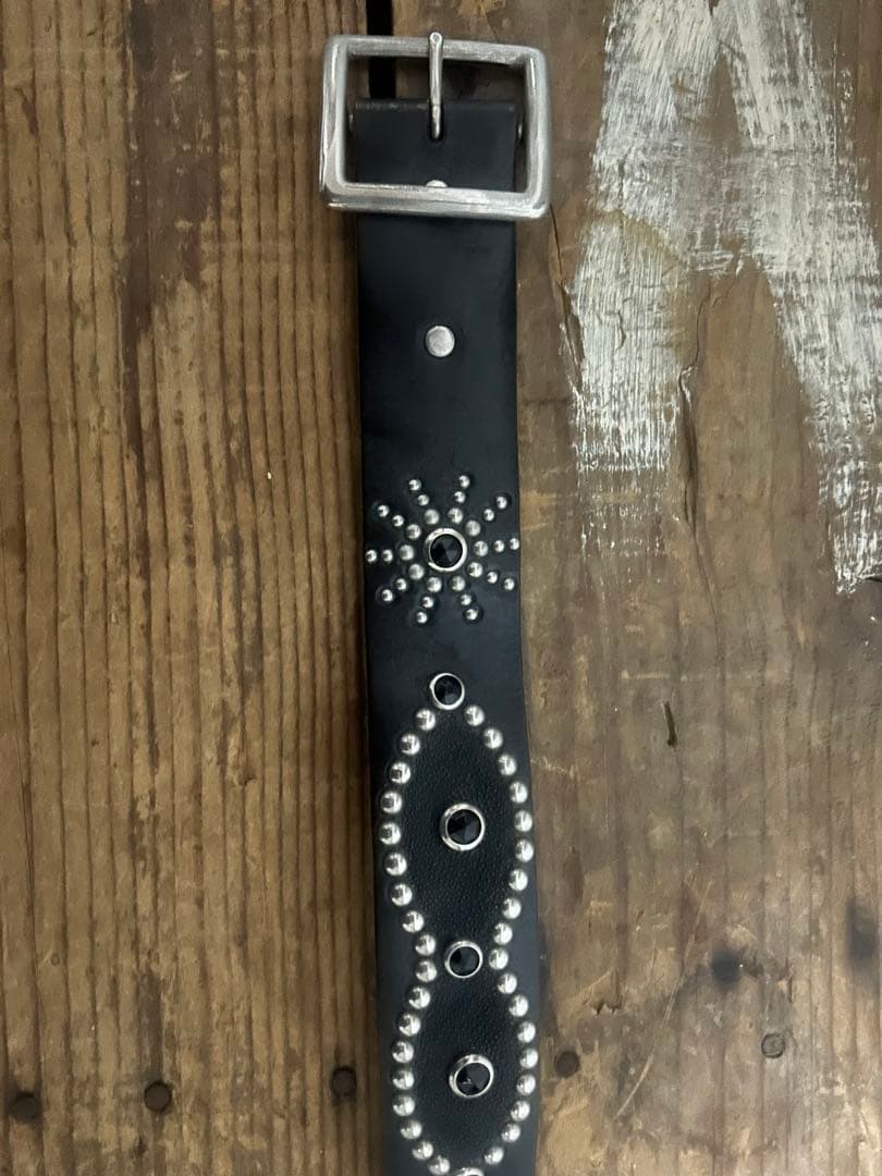 34inch ピーナッツ　HTC スティングレイ　レザースタッズベルト　茶芯