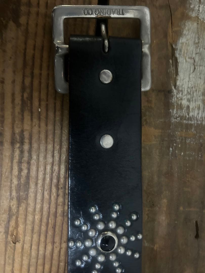 34inch ピーナッツ　HTC スティングレイ　レザースタッズベルト　茶芯