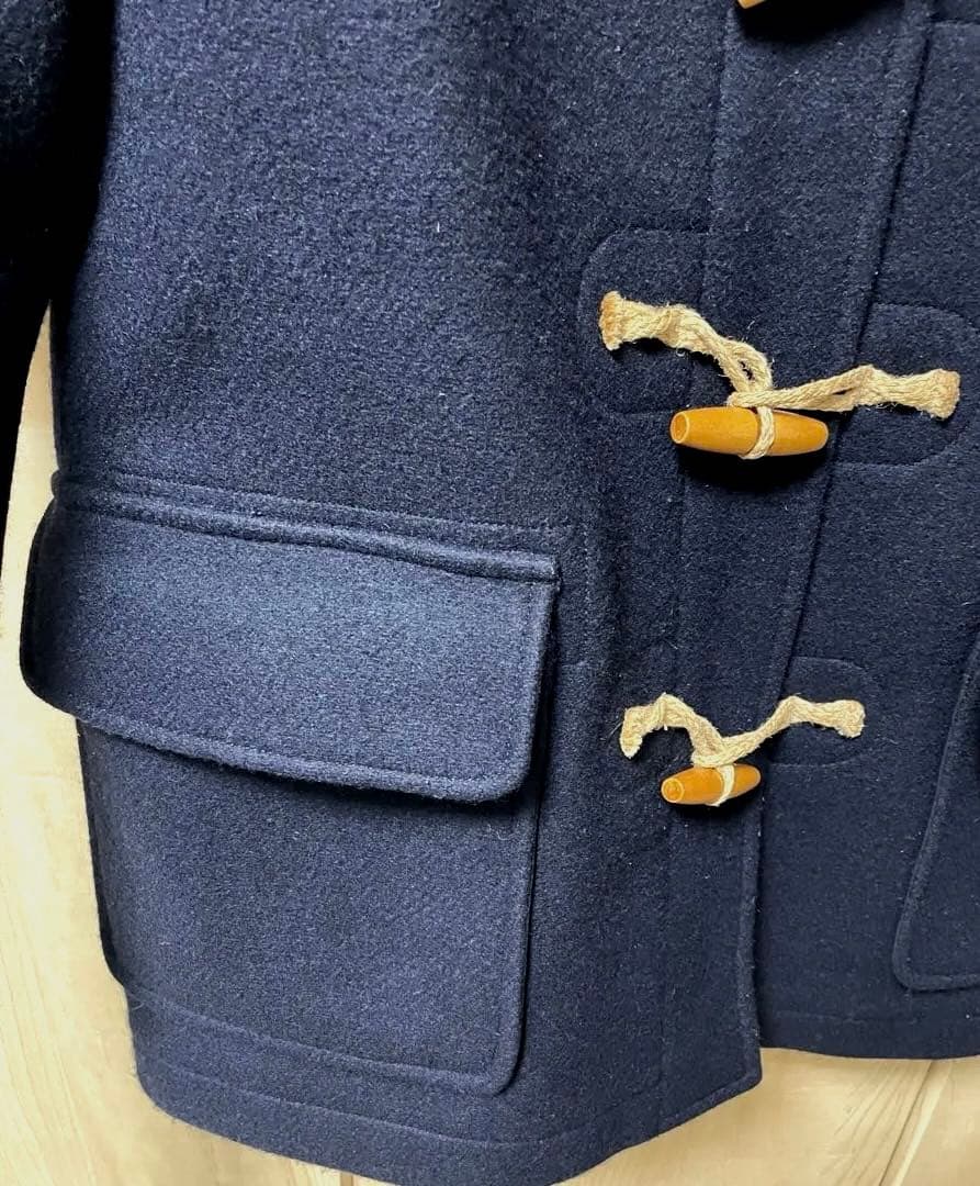 【美品】MHL. エムエイチエル レディースダッフルコート ミドル丈 ネイビー