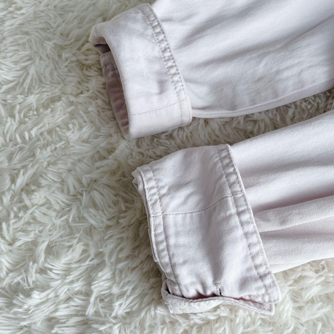 美品　JUSGLITTYクロップドデニムシャツ ジャスグリッティ ピンク