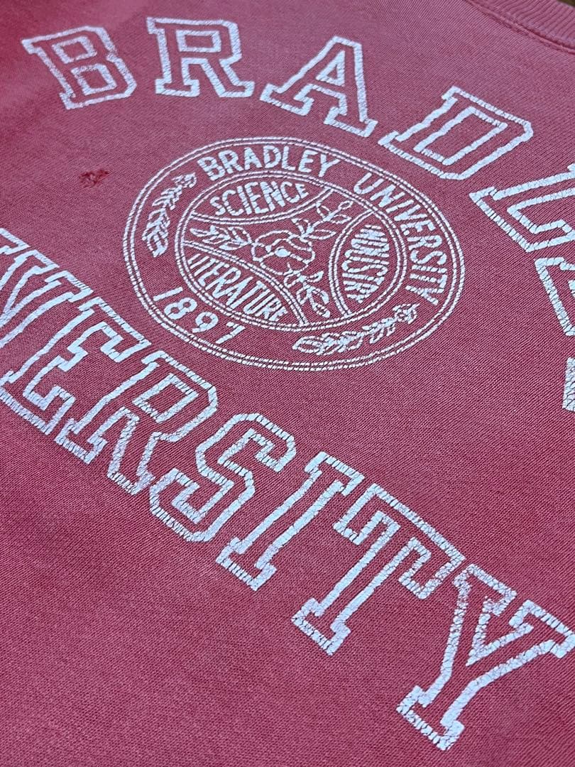 60s BRADLEY UNIVERSITY 3段プリント ビンテージ ラグラン