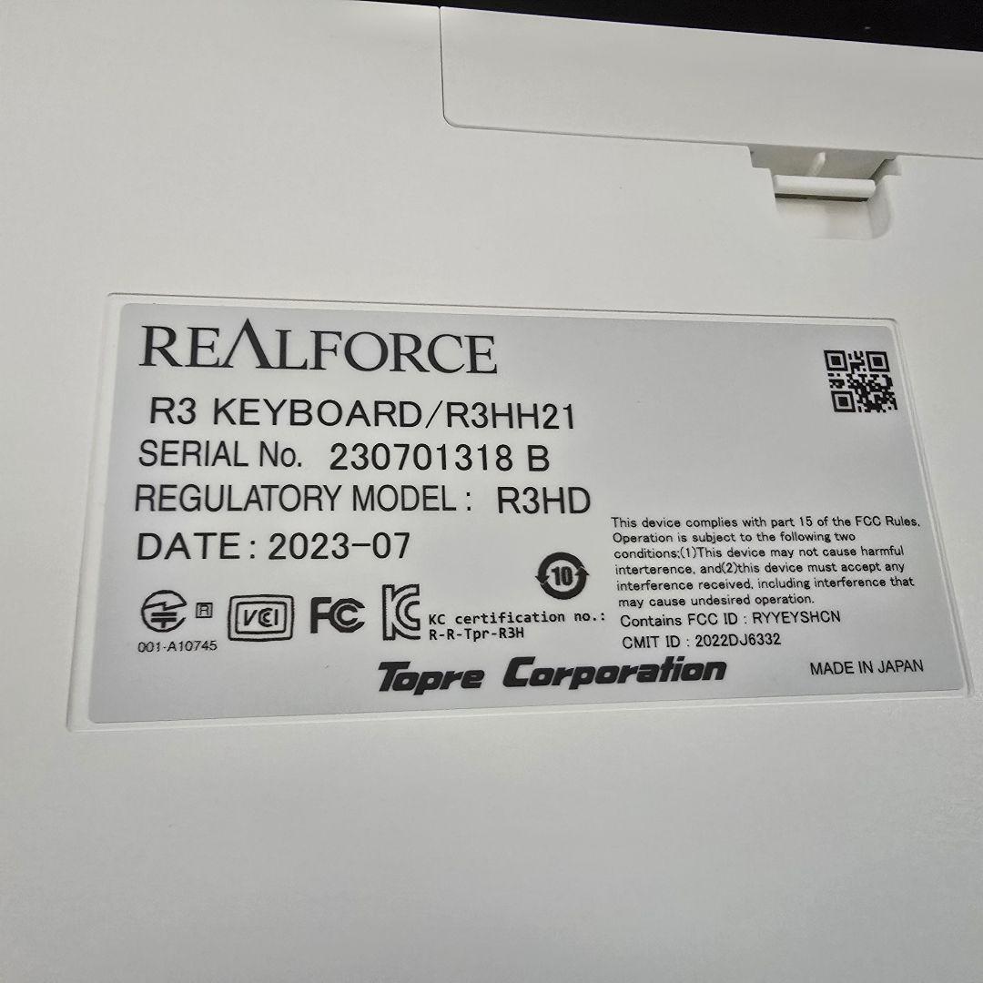 新品未使用 REALFORCE R3 キーボード R3HH21 英語配列