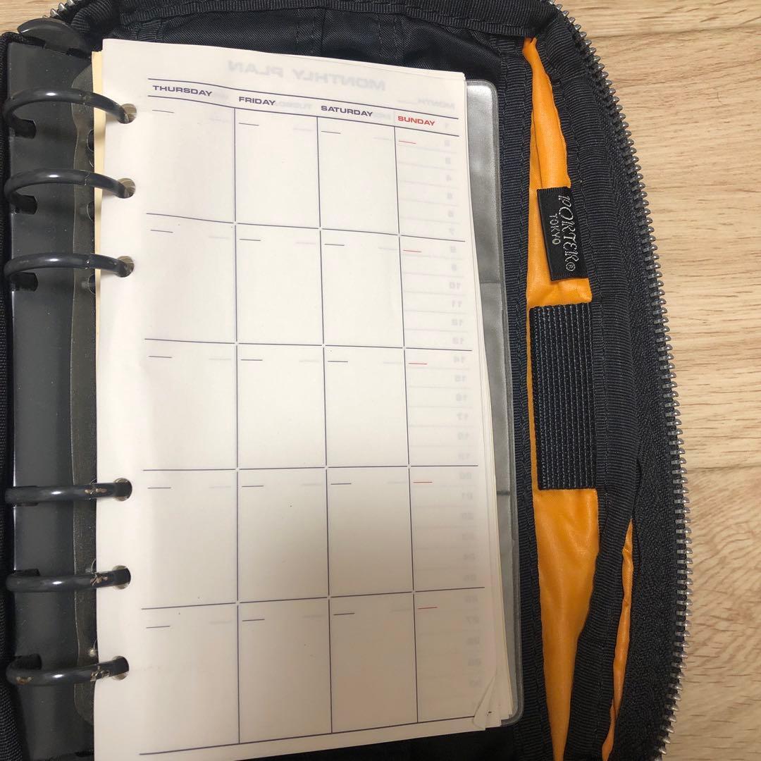 PORTER ブラックポーチ 約20cm x 13cm 手帳　システムバインダー