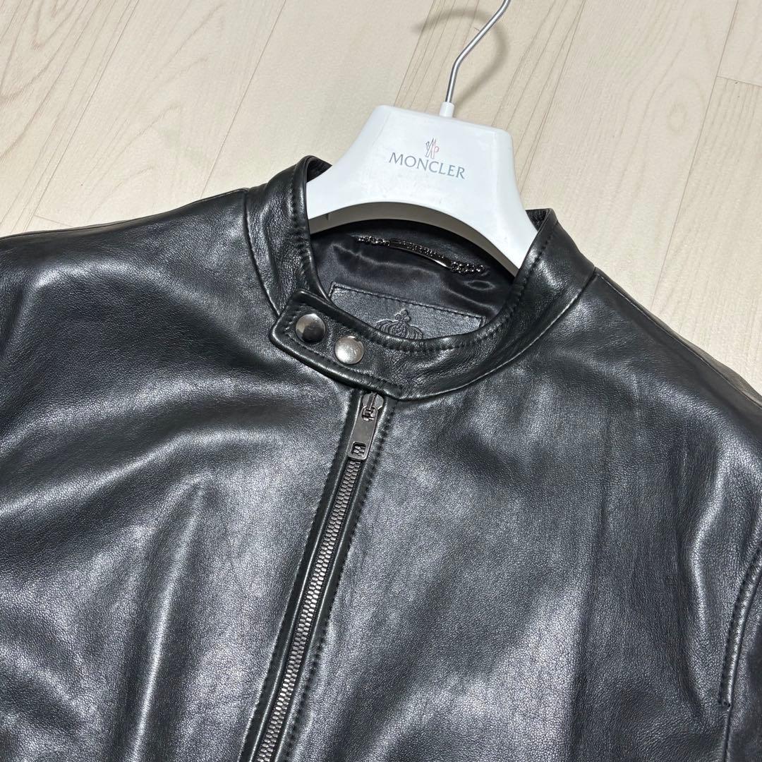 美品✨DOLCE&GABBANA ラムレザー シングルライダースジャケット 50