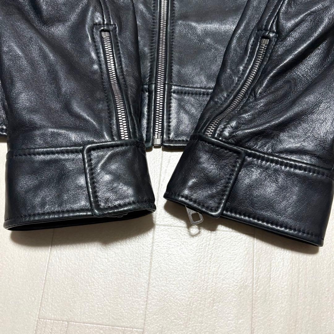 美品✨DOLCE&GABBANA ラムレザー シングルライダースジャケット 50