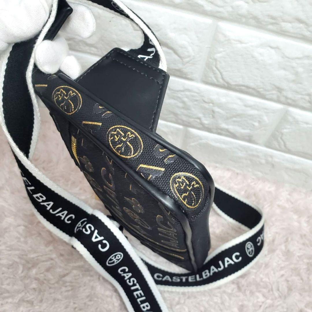 新作 極美品 カステルバジャック ゴールド×ブラックショルダーボディバッグ