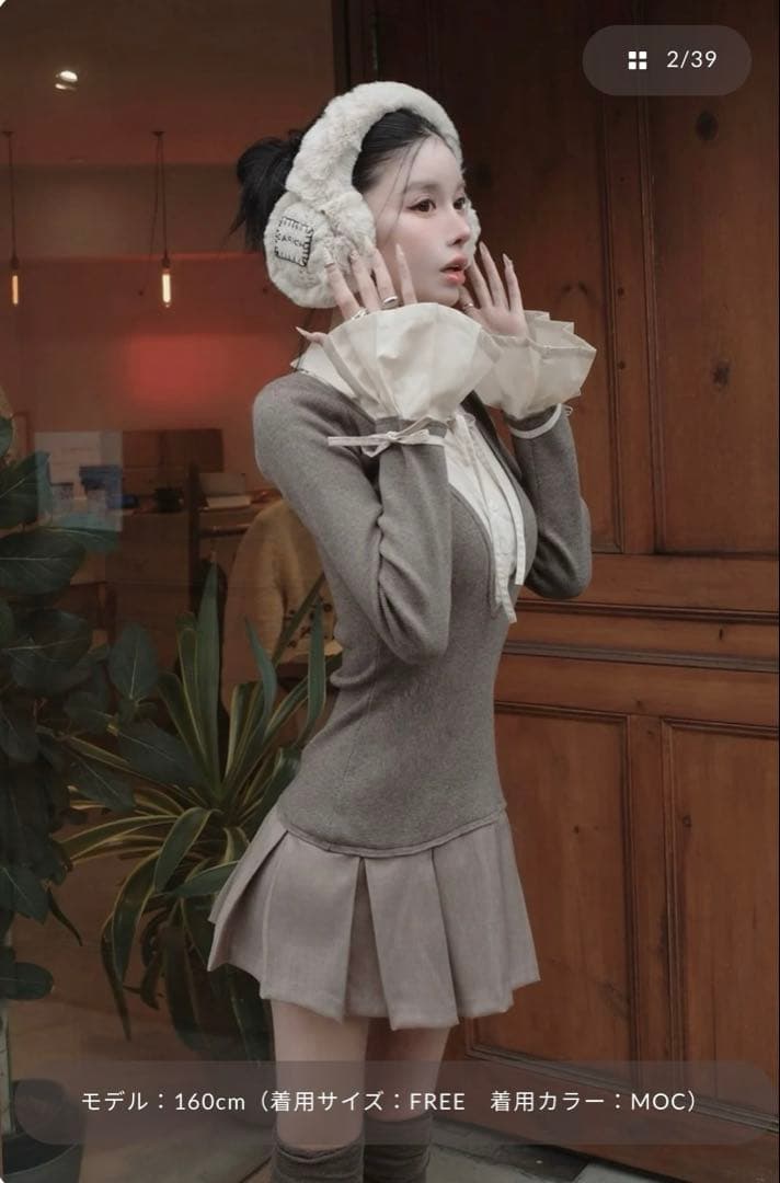 ダーリッチシャツドッキングプリーツミニワンピース