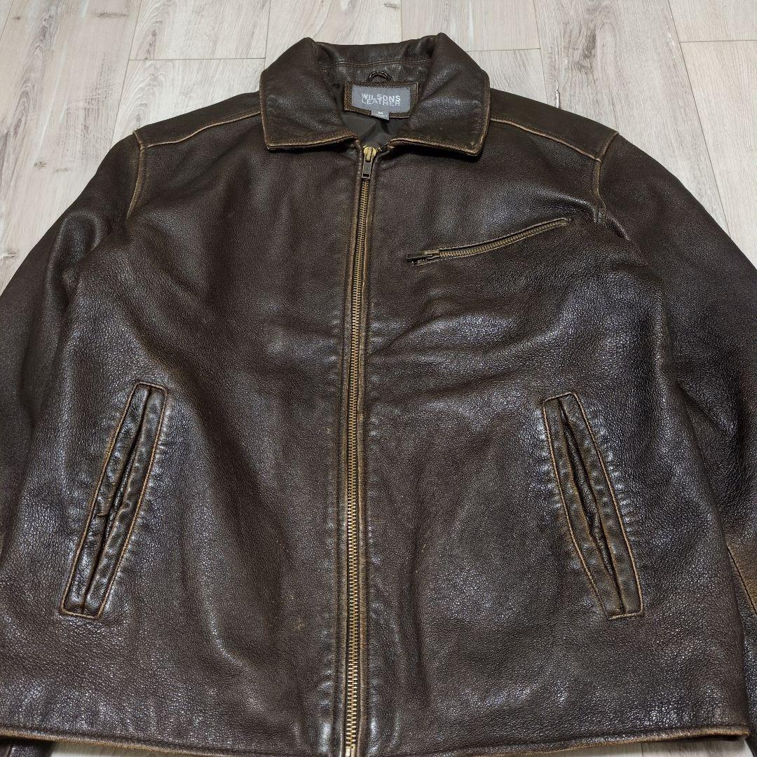 WILSONS LEATHER 本革 レザージャケット ダークブラウン M