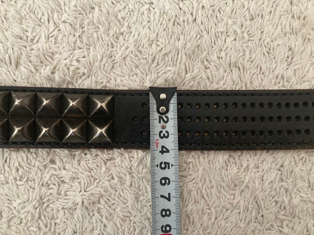 calee キャリーレザー ブラック ベルト スタッズ