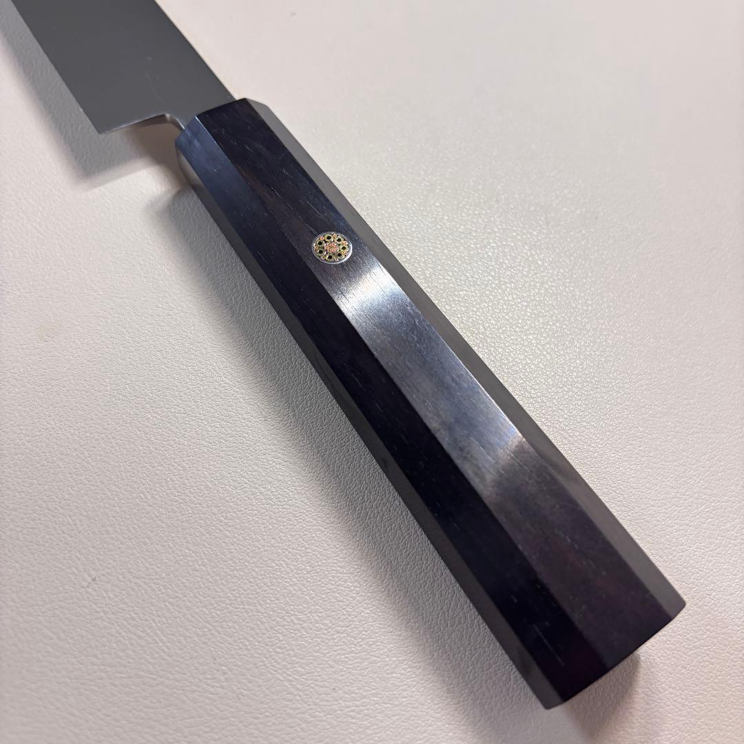 【特価限定】270mm 切付柳刃包丁 鏡面　黒檀八角柄 刺身包丁 「全鋼」'ᘜ