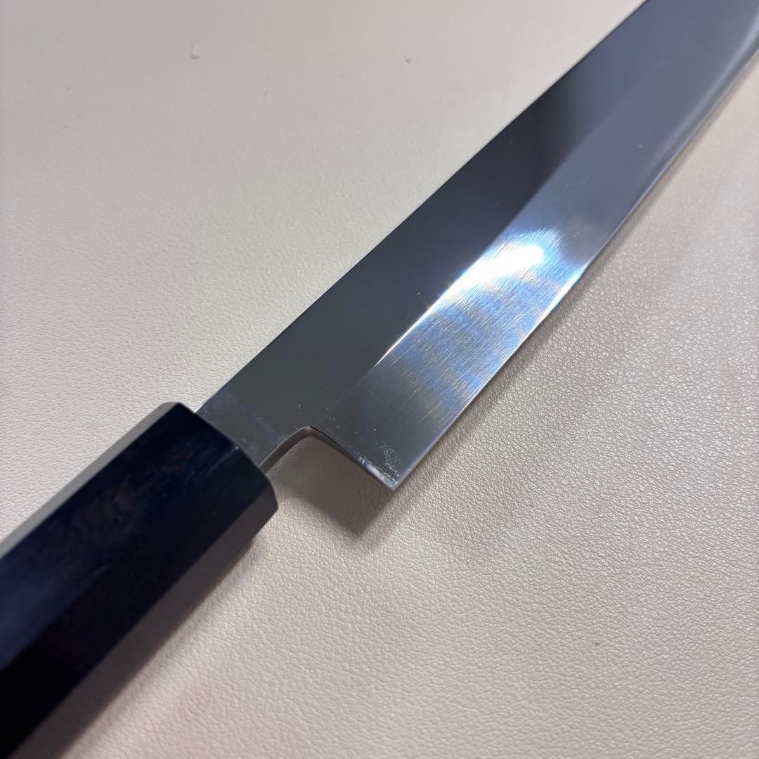 【特価限定】270mm 切付柳刃包丁 鏡面　黒檀八角柄 刺身包丁 「全鋼」'ᘜ