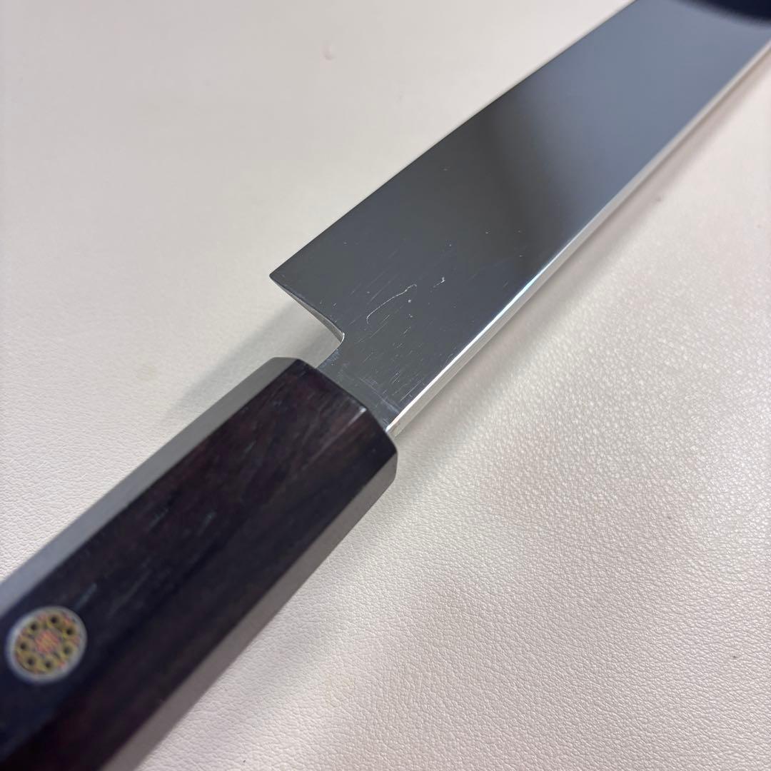 【特価限定】270mm 切付柳刃包丁 鏡面　黒檀八角柄 刺身包丁 「全鋼」'ᘜ