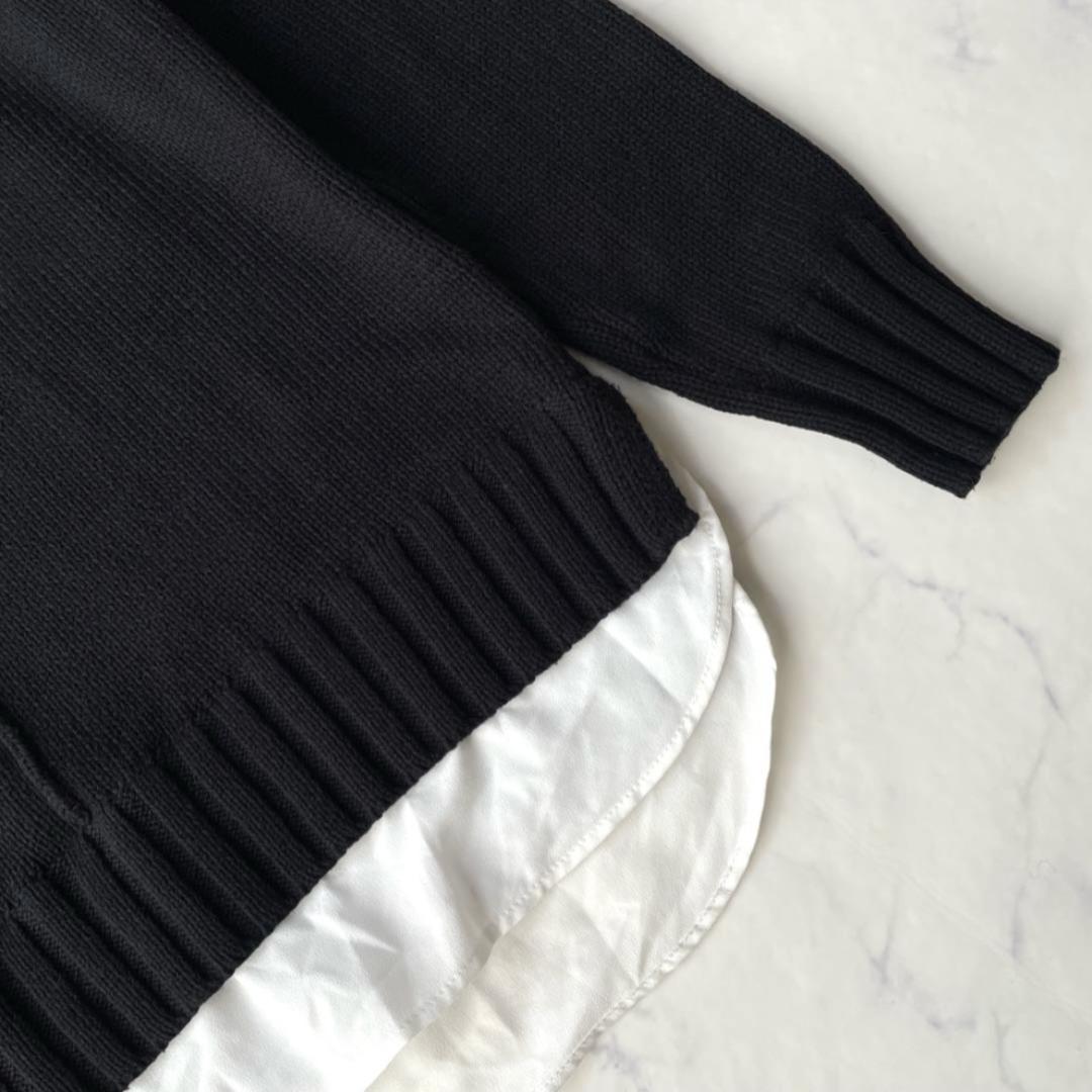 LAUREN RALPH LAUREN シャツドッキングニット ブラック XS