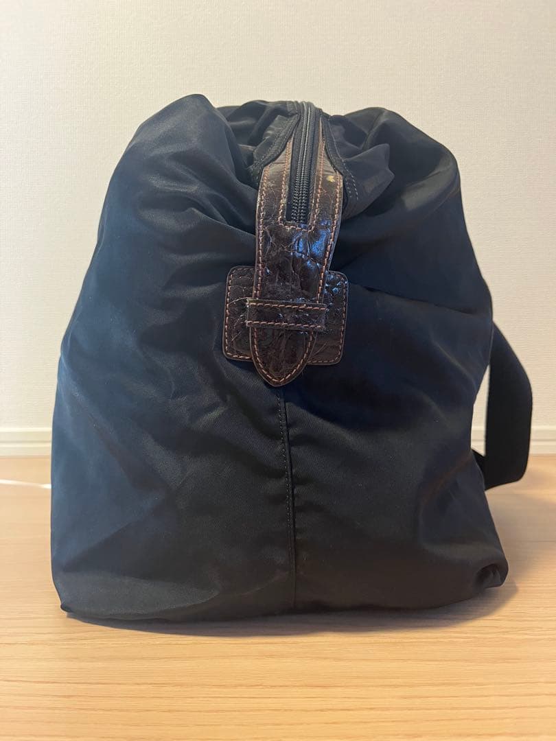 PRADAプラダ ナイロンボストンバッグ 型押しクロコ TESSUTO テスート