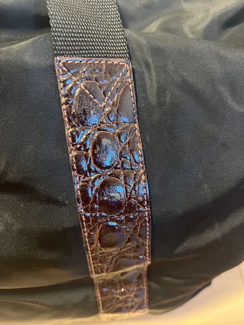 PRADAプラダ ナイロンボストンバッグ 型押しクロコ TESSUTO テスート